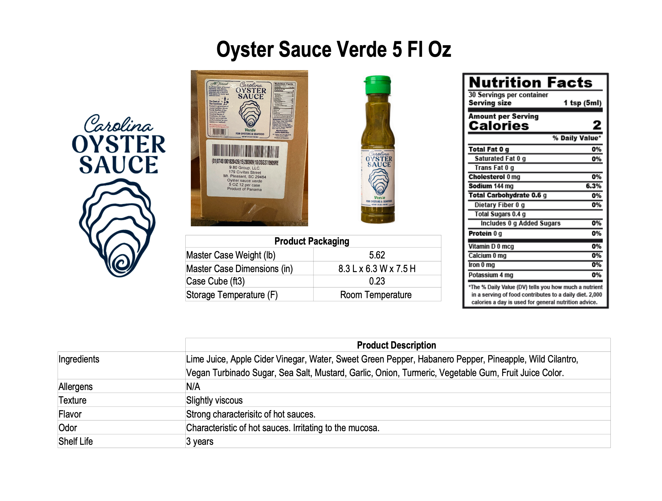 Carolina Oyster Sauce Verde Bundle (4-Pack)