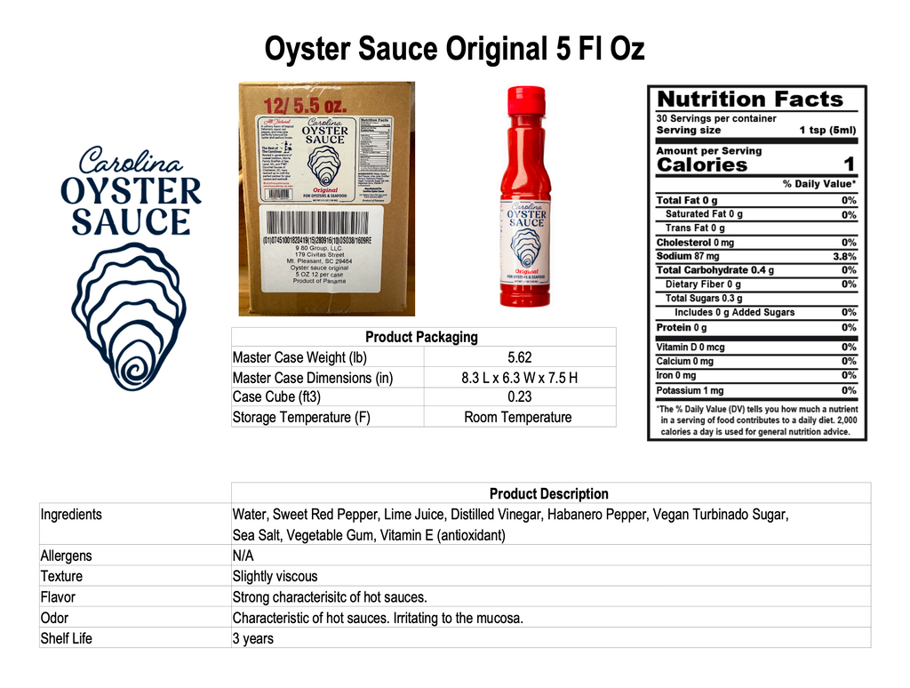 Carolina Oyster Sauce Original